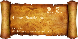 Miron Ramóna névjegykártya